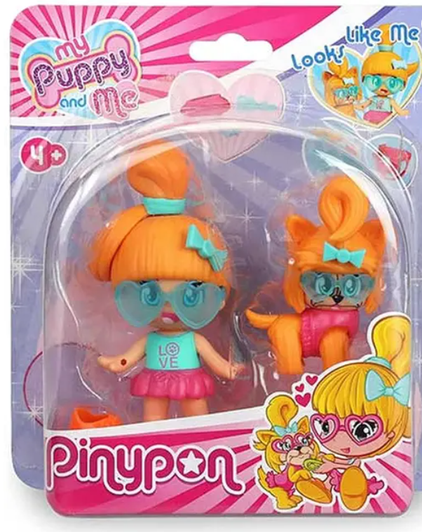 Pinypon e o cãozinho com pelo laranja