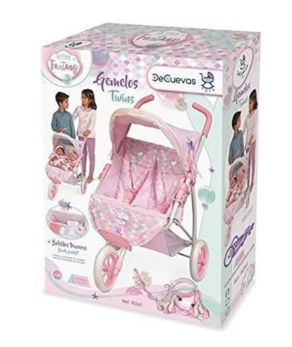 Carrinho de Boneca DE CUEVAS TOYS Cadeira Dupla Dobrável