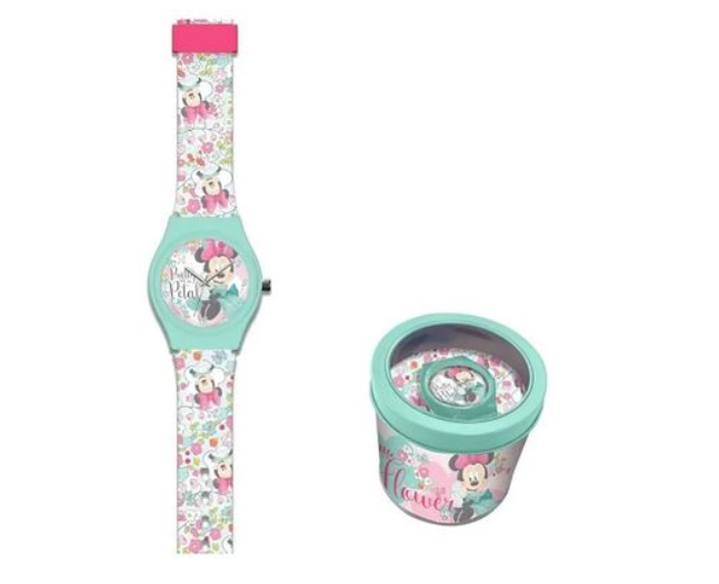 Relógio de Pulso Analógico Disney Minnie Mouse com Caixa Metálica