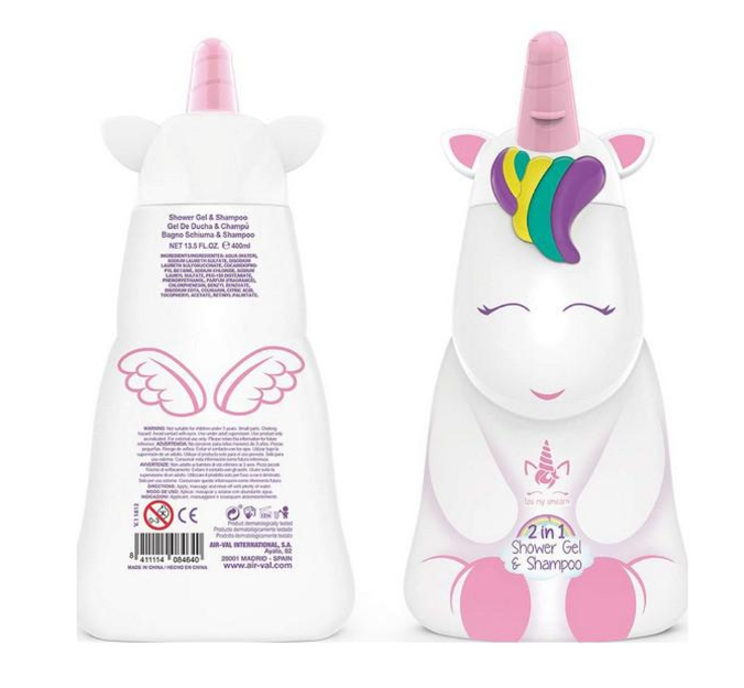 Gel e Champô 2 em 1 Eau My Unicorn Cartoon Infantil 400 Ml