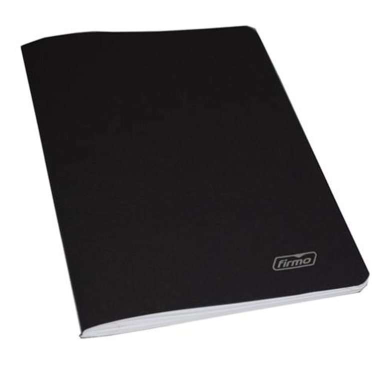 Caderno Agrafado Firmo A5 60G/80F Pautado Capa Preta