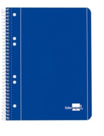 Caderno A5 Pautado Espiral Capa Cartolina Azul LIDERPAPEL