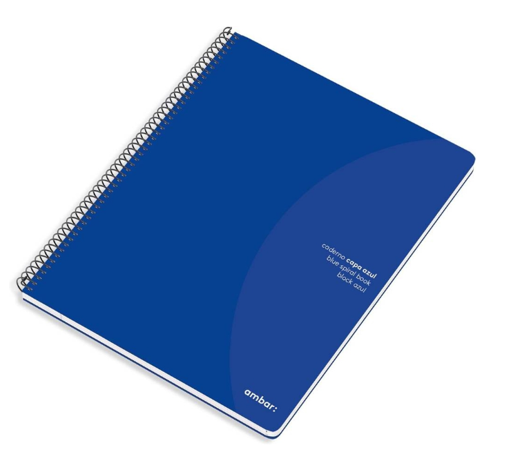 Caderno Espiral AMBAR Azul A4 - Pautado  80F