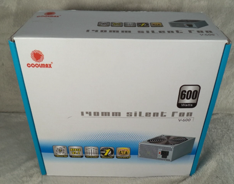Fonte de alimentação de ventilador silencioso Coolmax V-600 600W 140 mm-