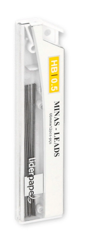 Minas liderpapel grafite 0,5 mm hb tubo de 12 minas