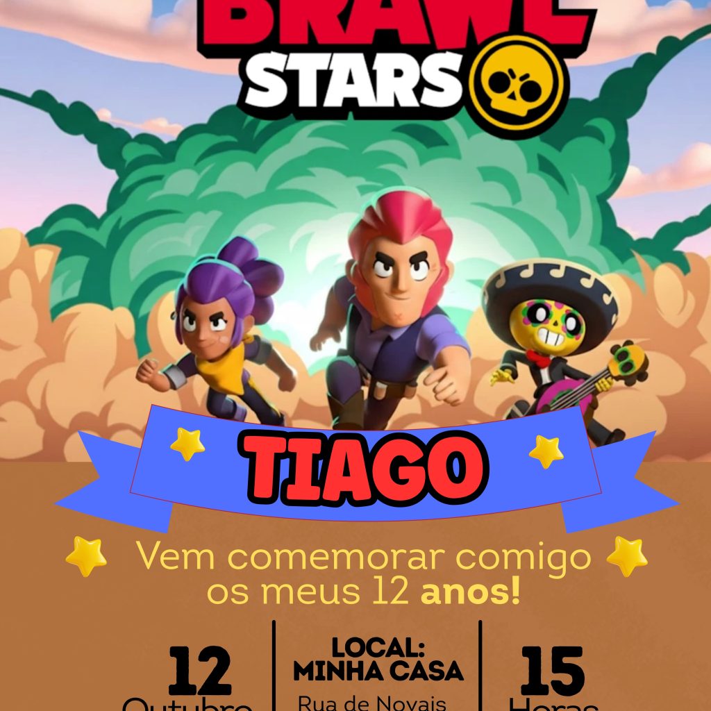 Convite Aniversário Brawl Stars