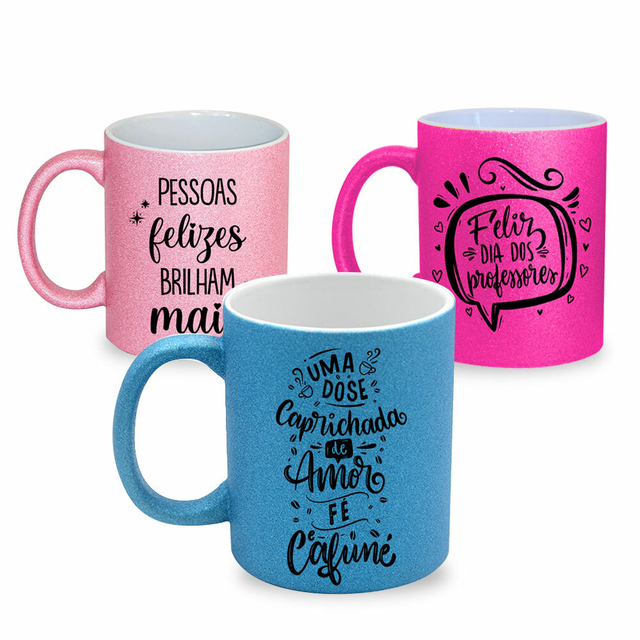 Caneca de Cerâmica Glitter