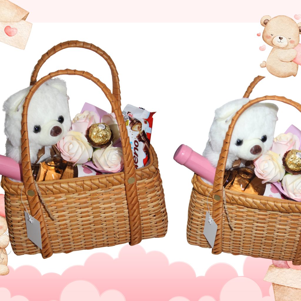 🧺🧸 Cesta Romântica com Ursinho & Chocolates 🧸🧺