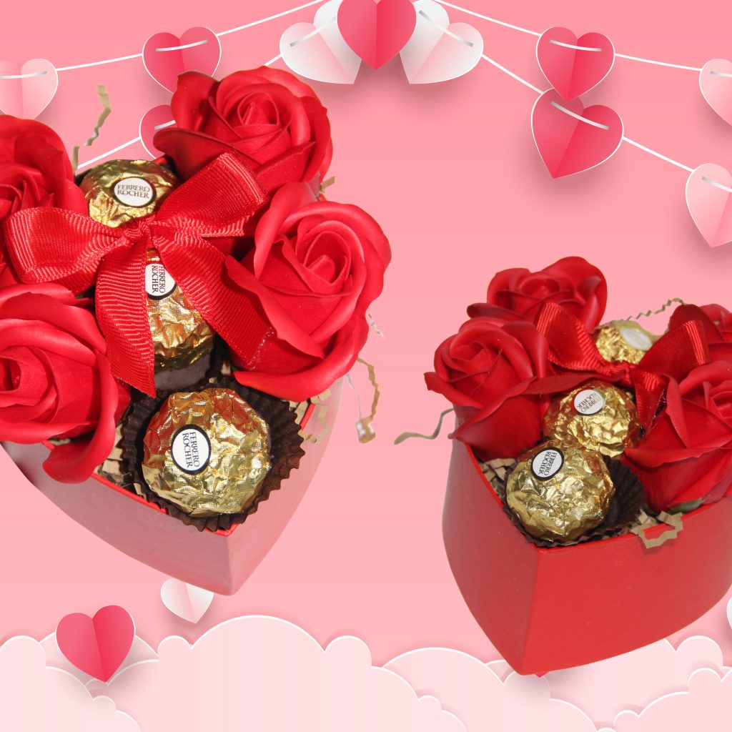 💖🎁 Coração de Rosas & Ferrero Rocher 🎁💖