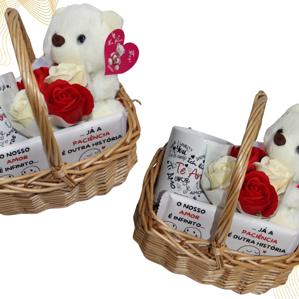 🧺🐻❤️ Cesto Romântico com Ursinho – Amor em Forma de Presente ❤️🐻🧺