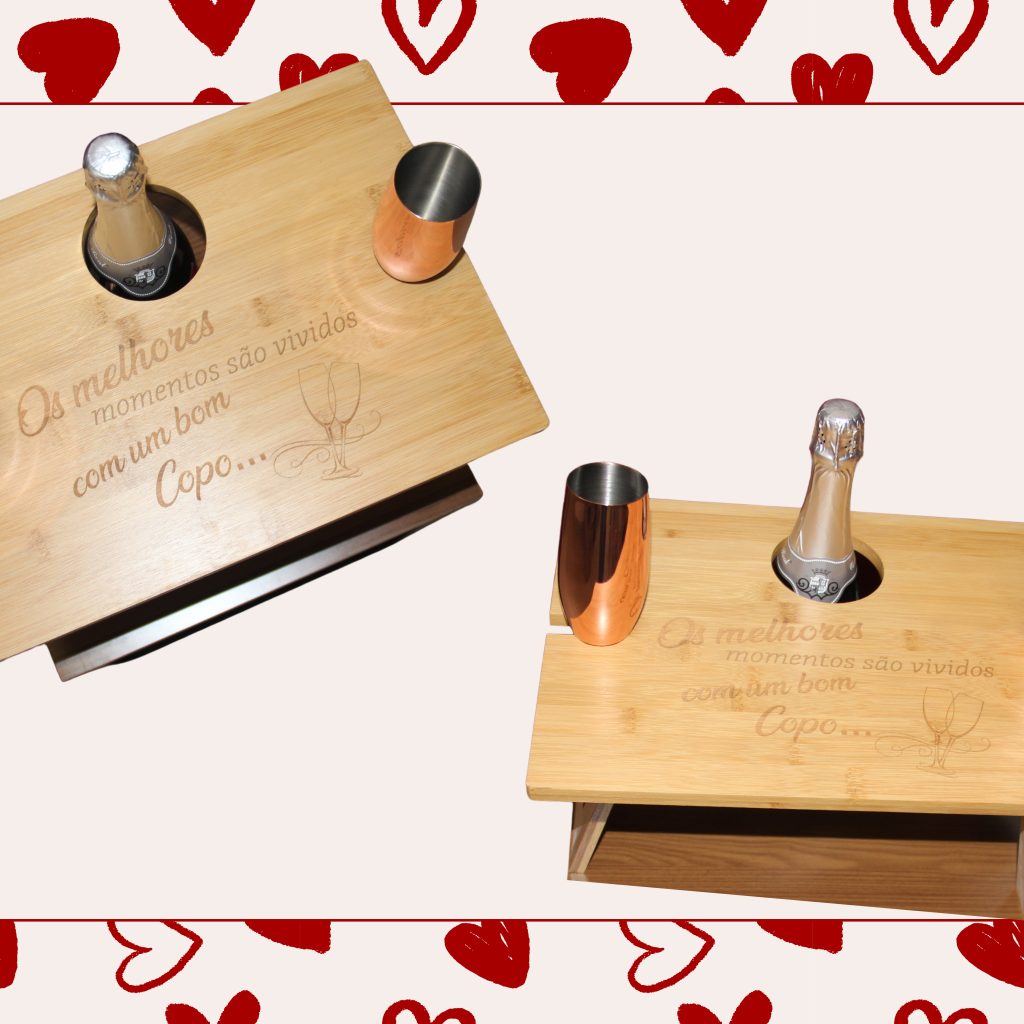 🥂🎁 Kit Brinde a Dois – Tábua + Copos + Espumante 🎁🥂