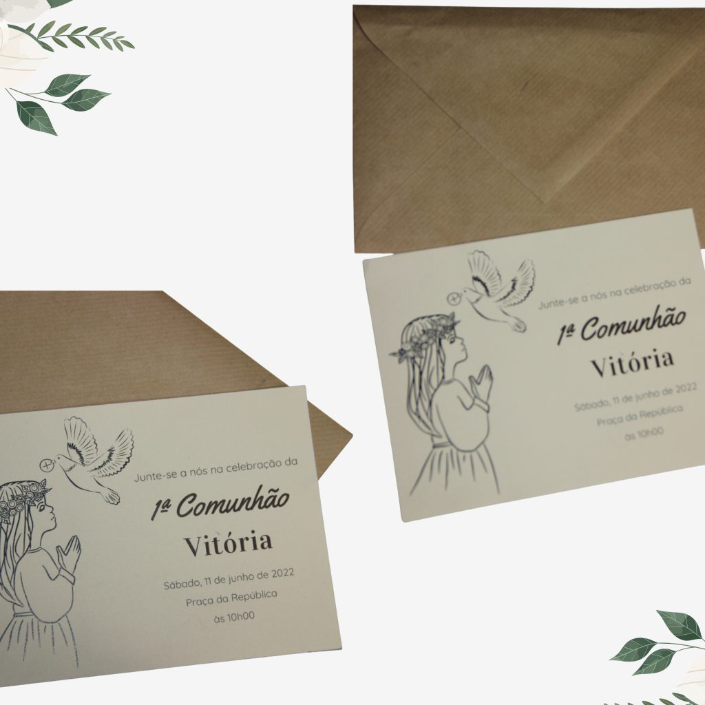 Convites personalizados de Primeira Comunhão