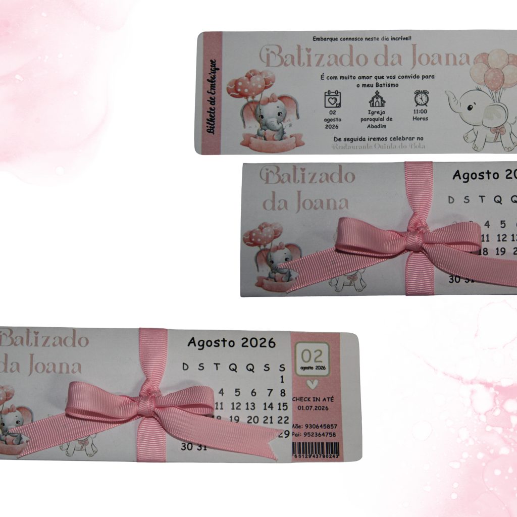 convite personalizado de batizado